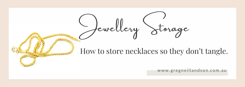 How to store necklaces so they don't tangle.