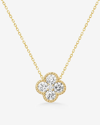 9k Yellow Gold 0.25ct Lab-grown Diamond Clover Pendant - Chain Sold Separately