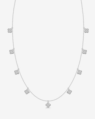 9k White Gold 45 Diamond 1.50ct Clover Necklace