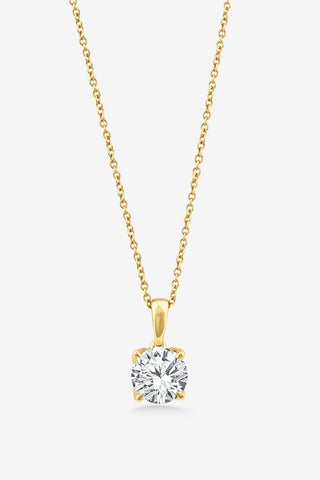 18k YG 1.25ct Star-Cut Round Brilliant Solitaire Diamond Pendant