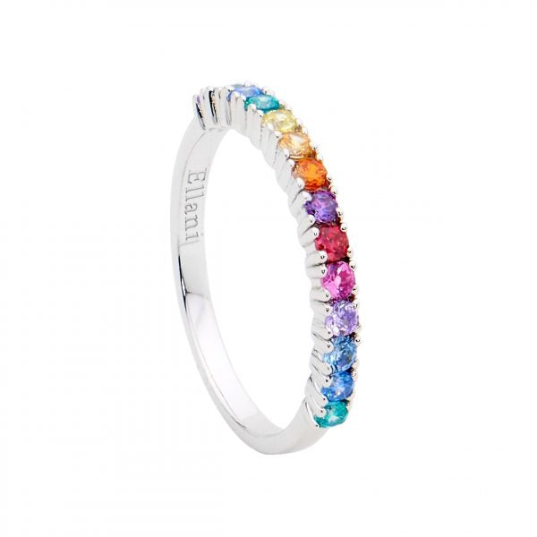 Sterling Silver Multi-Coloured Cubic Zirconia Ring