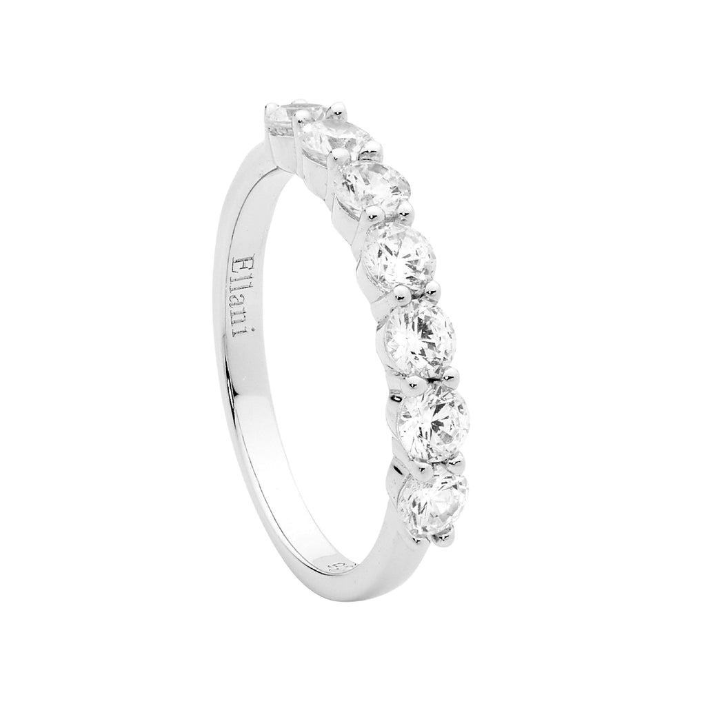 Sterling Silver 7 x 3.5mm White Cubic Zirconia Ring    