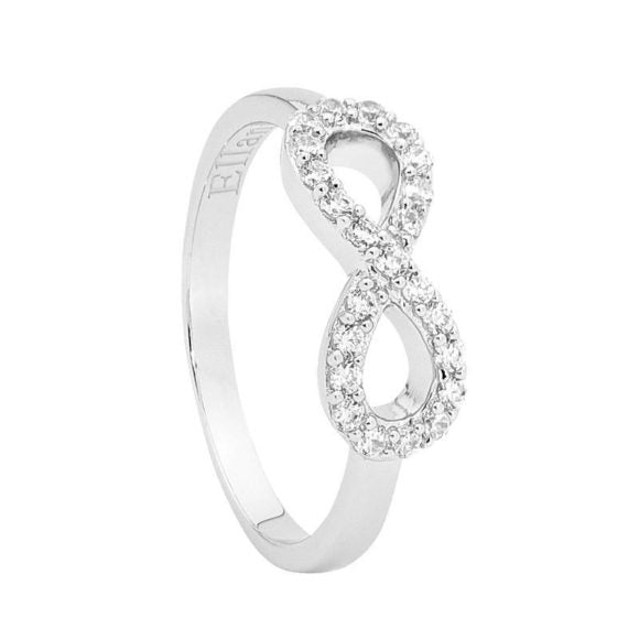Sterling Silver White Cubic Zirconia Infinity Ring