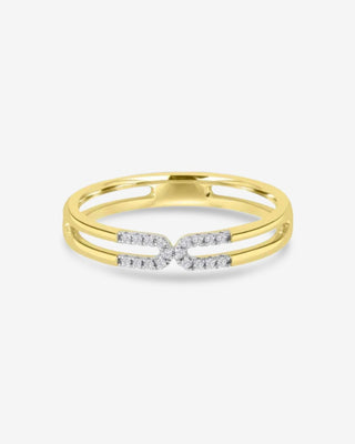 9k Yellow Gold  0.06ct Natural Diamond Cross Over Ring