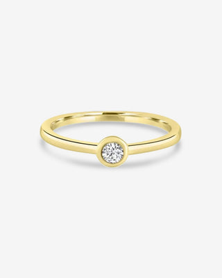 9k Yellow Gold 0.25ct Round Brilliant Cut Bezel Set Natural Diamond Ring