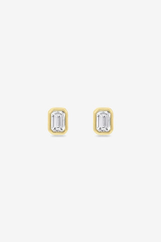 Emerald Diamond Bezel Studs