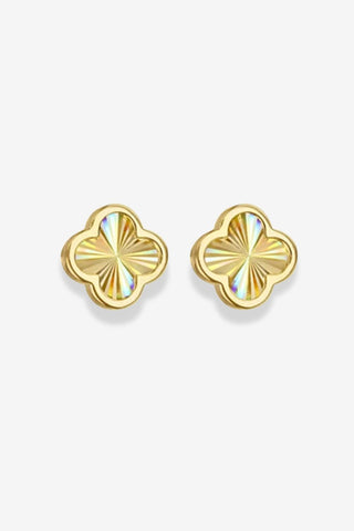 9k YG Rainbow Petal Stud Earrings