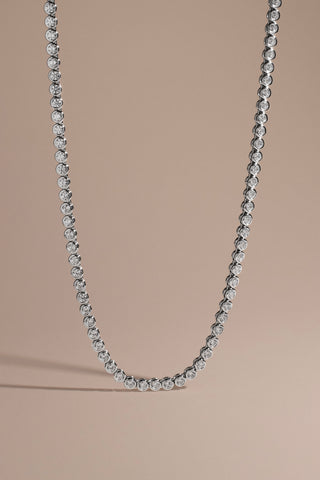 Sterling Silver Cubic Zirconia Tennis Necklace