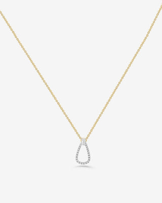 9k Yellow & White Gold Diamond Drop Pendant