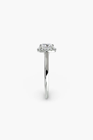Indie - Emerald Halo Engagement Ring