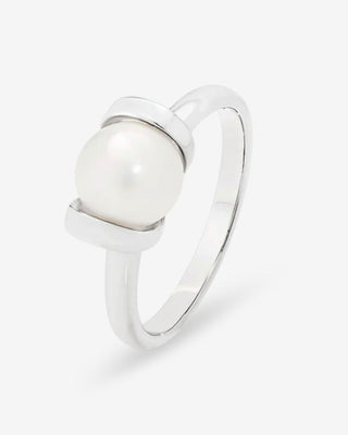 Sterling Silver 7.5-8mm White Edison Freshwater Pearl Ring
