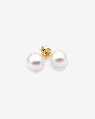 18k Yellow Gold 8.5-9mm Cultured Akoya Pearl Stud Earrings