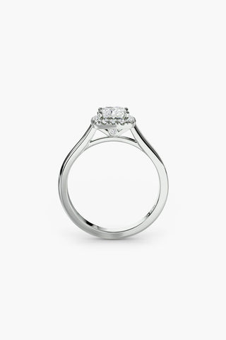 Indie - Emerald Halo Engagement Ring