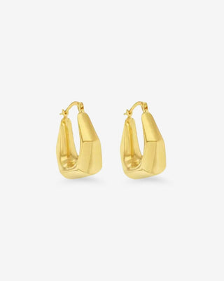 9k Yellow Gold Geometric Hoop Earrings