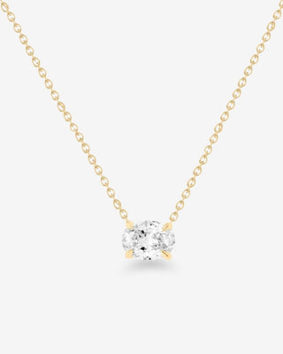 9k Yellow Gold 0.51ct East / West Oval Lab-Grown Diamond Pendant / Necklace