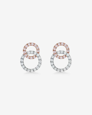 18k Rose & White Gold Blush Pink & White Diamond - Melody Earrings