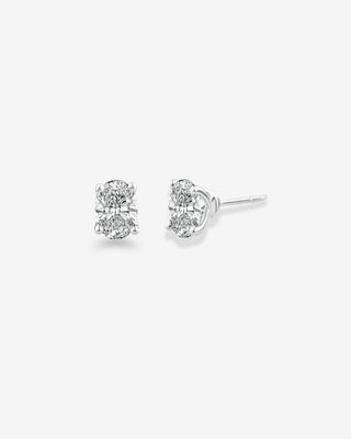 18k White Gold 1.40ct Lab-grown Oval Diamond Earrings