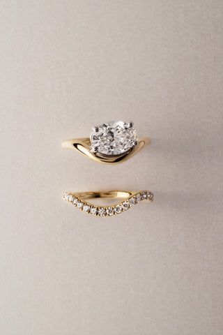 Anika - Oval 'Wave' Solitaire Engagement Ring