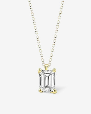 18k Yellow Gold 1.00ct Lab-grown Emerald Diamond Pendant