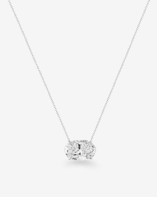 9k White Gold 0.51ct East / West Oval Lab-Grown Diamond Pendant / Necklace