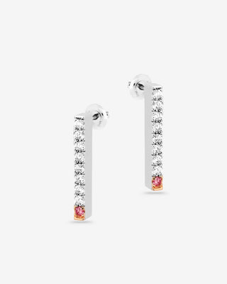 18k White & Rose Gold Argyle Pink & White Diamond Drop Earrings
