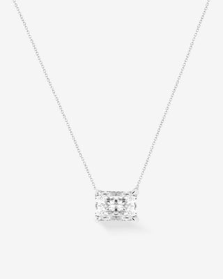 9k White Gold 0.50ct Long Radiant-Cut Lab-Grown Diamond Pendant / Necklace