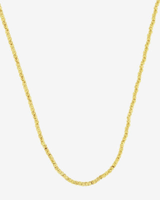 9k Yellow Gold Diamond Cut Bead Necklace