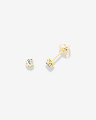 9k Yellow Gold Diamond Earrings