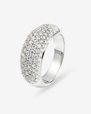 18k White Gold 89 Diamond Pave Set Dress Ring