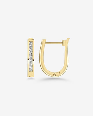9k Yellow Gold 0.25ct Diamond Oval Huggie Earrings