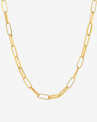 9k Yellow Gold Paperclip Chain - 45cm Long