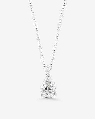 18k White Gold 0.70ct Lab-grown Pear Shaped Diamond Pendant