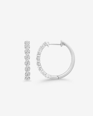 9k White Gold 0.50ct Diamond Hoop Earrings