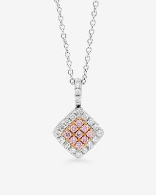 18k White & Rose Gold Pink & White Diamond Pendant