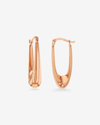 9k Rose Gold Oblong Drop Earrings