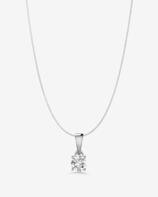 18k White Gold 0.50ct Diamond 4 Prong Pendant