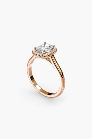 Indie - Emerald Halo Engagement Ring