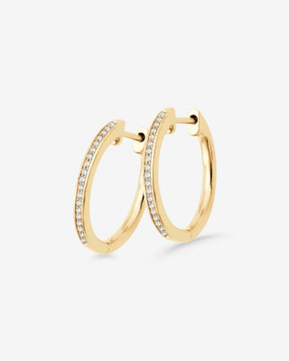 9k Yellow Gold Bead Set Argyle Diamond Hoop Earrings