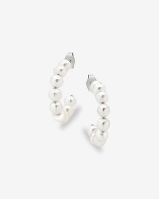 Sterling Silver Freshwater Pearl Hoop Earrings