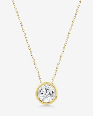 9k Yellow Gold 1.00ct Bezel Set Round Brilliant Cut Lab-Grown Diamond Slider Pendant