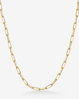 9k Yellow Gold 5.50 x 2.25mm Paperclip Chain - 45cm