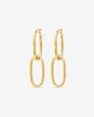 9k Yellow Gold Paperclip Drop Earrings