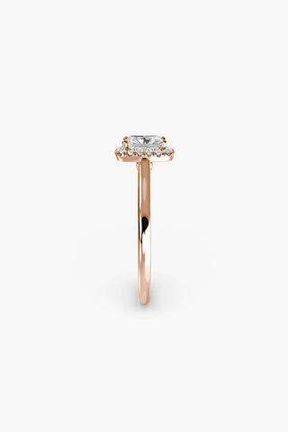 Indie - Emerald Halo Engagement Ring