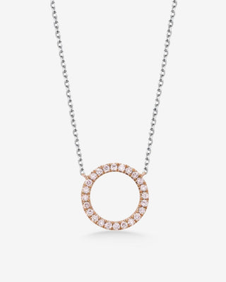 18k Rose & White Gold Blush Pink & White Diamond - Sunday Necklace