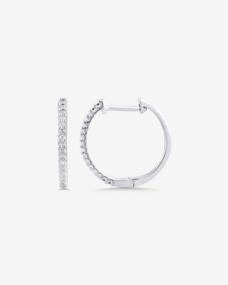 9k White Gold 0.10ct Diamond Hoop Earrings