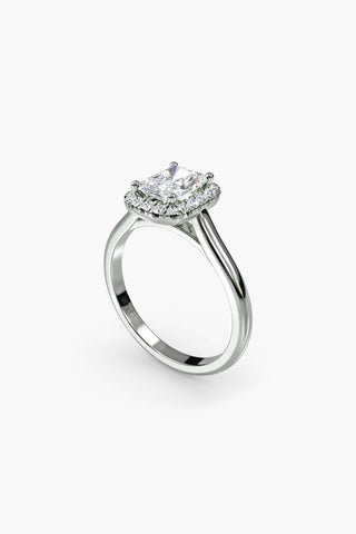 Indie - Emerald Halo Engagement Ring
