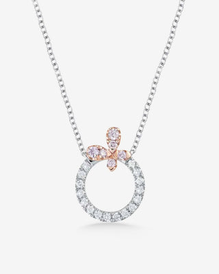 18ct Rose & White Gold Blush Pink & White Diamond - Petali Pendant