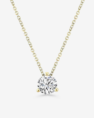 18k Yellow Gold 1.00ct Lab-grown Round Brilliant Cut Diamond Necklace