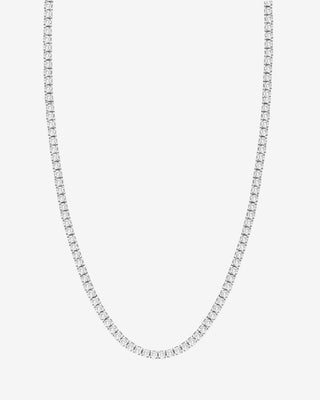 Ivara 9k white gold tennis necklace with 6.00ct round brilliant lab-grown diamonds