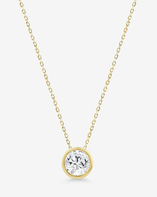 Raven 9k yellow gold bezel set slider pendant with 0.50ct round brilliant lab-grown diamond